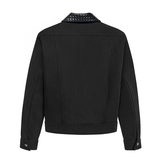 PATTERN ZIP UP JACKET (BLACK)