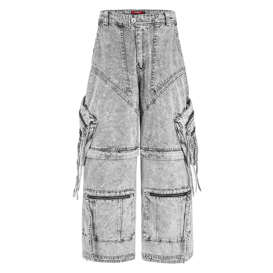 NOMAD DETACHABLE WASHED CARGO PANTS (GREY)