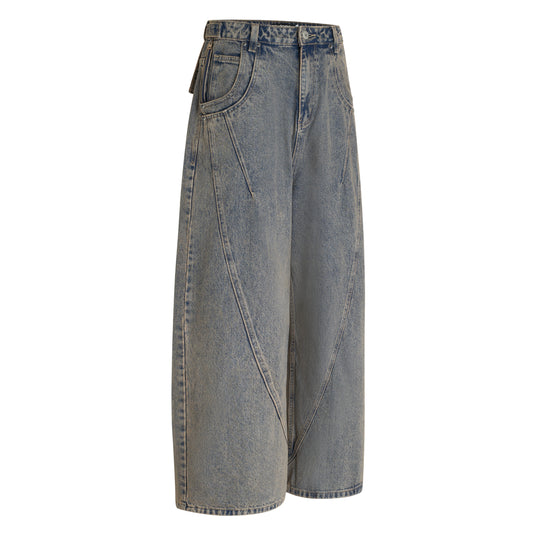 SCAR WASHED DENIM PANTS (DIRTY BLUE)