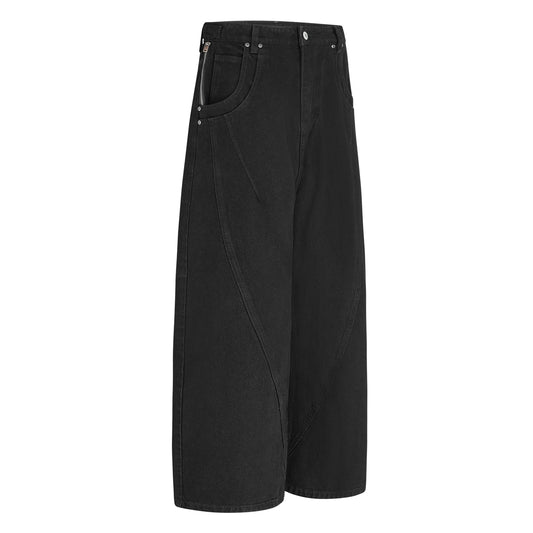 SCAR WASHED DENIM PANTS (BLACK WASHED)