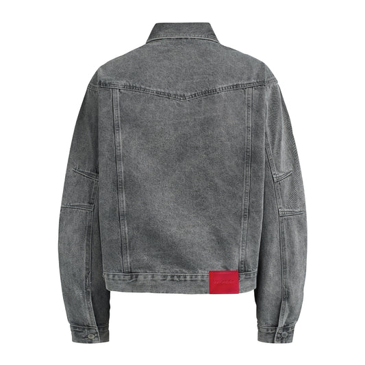 WASHED OVESIZED DENIM JACKET (GREY)