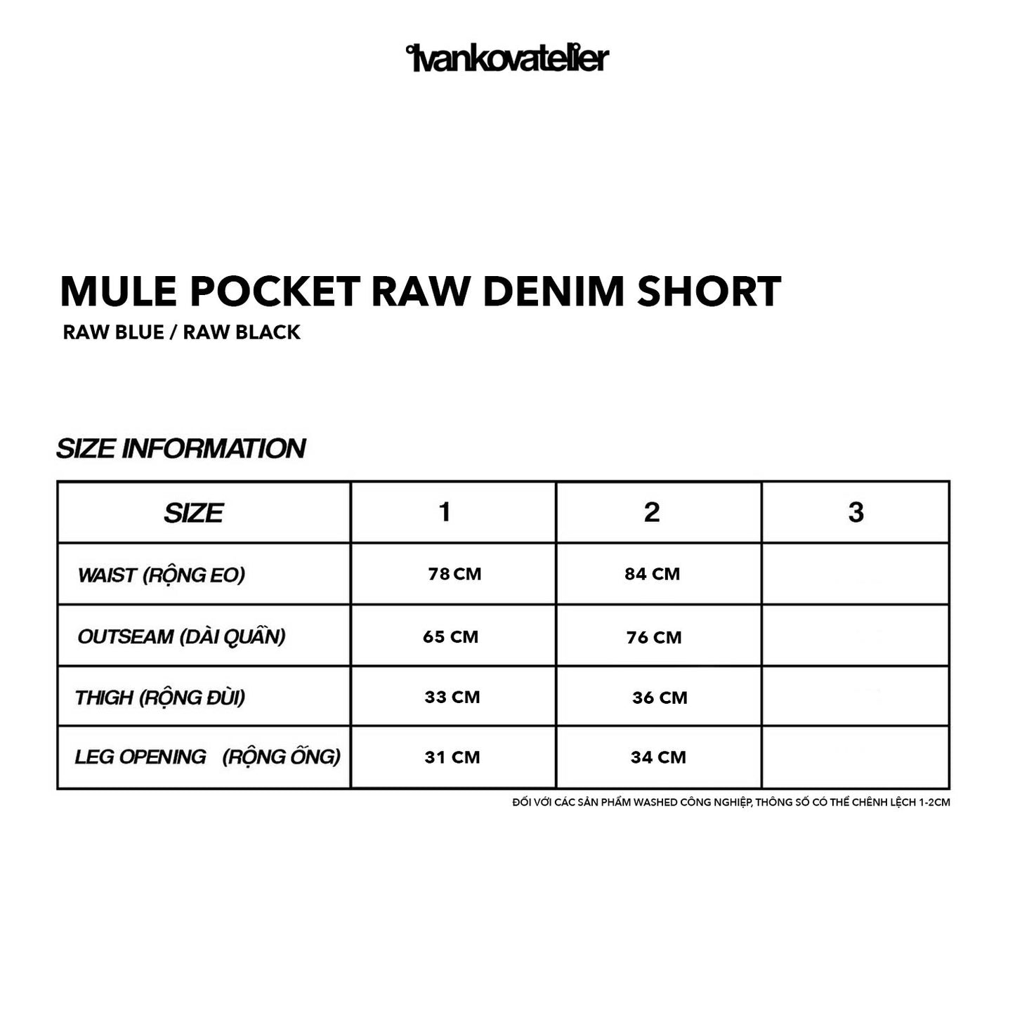 MULE POCKET RAW DENIM SHORT (RAW BLACK)