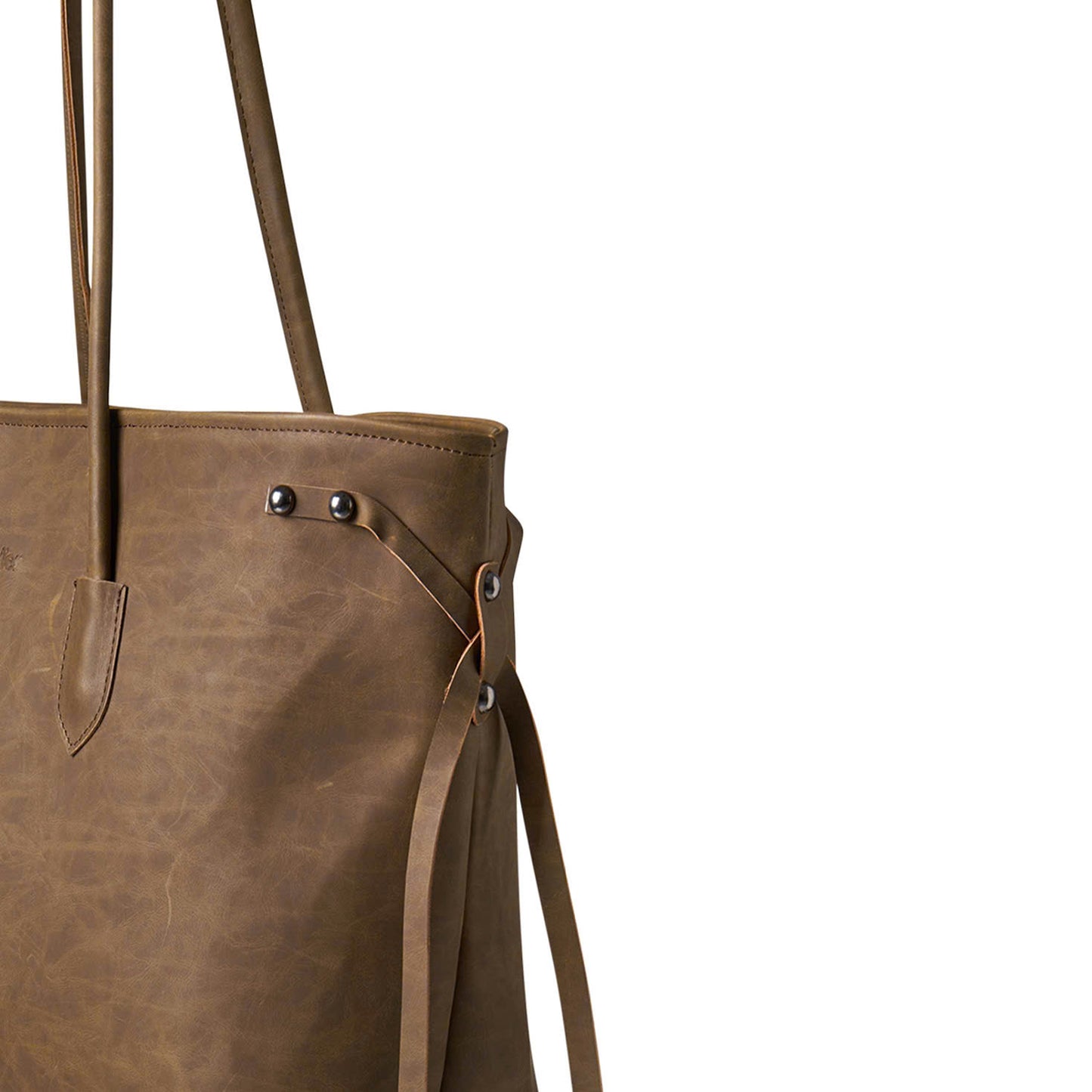 LACES FAUX SUEDE TOTE BAG (BROWN)