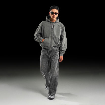 LOOSE FIT WASHED DENIM PANTS (VINTAGE GREY)