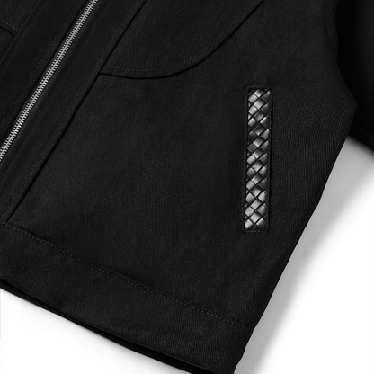 PATTERN ZIP UP JACKET (BLACK)