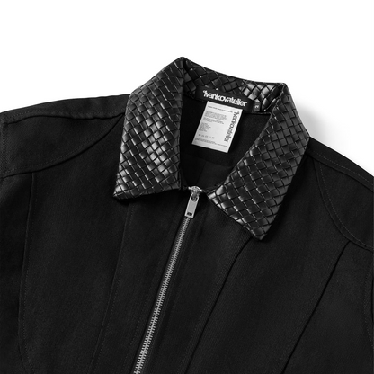 PATTERN ZIP UP JACKET (BLACK)