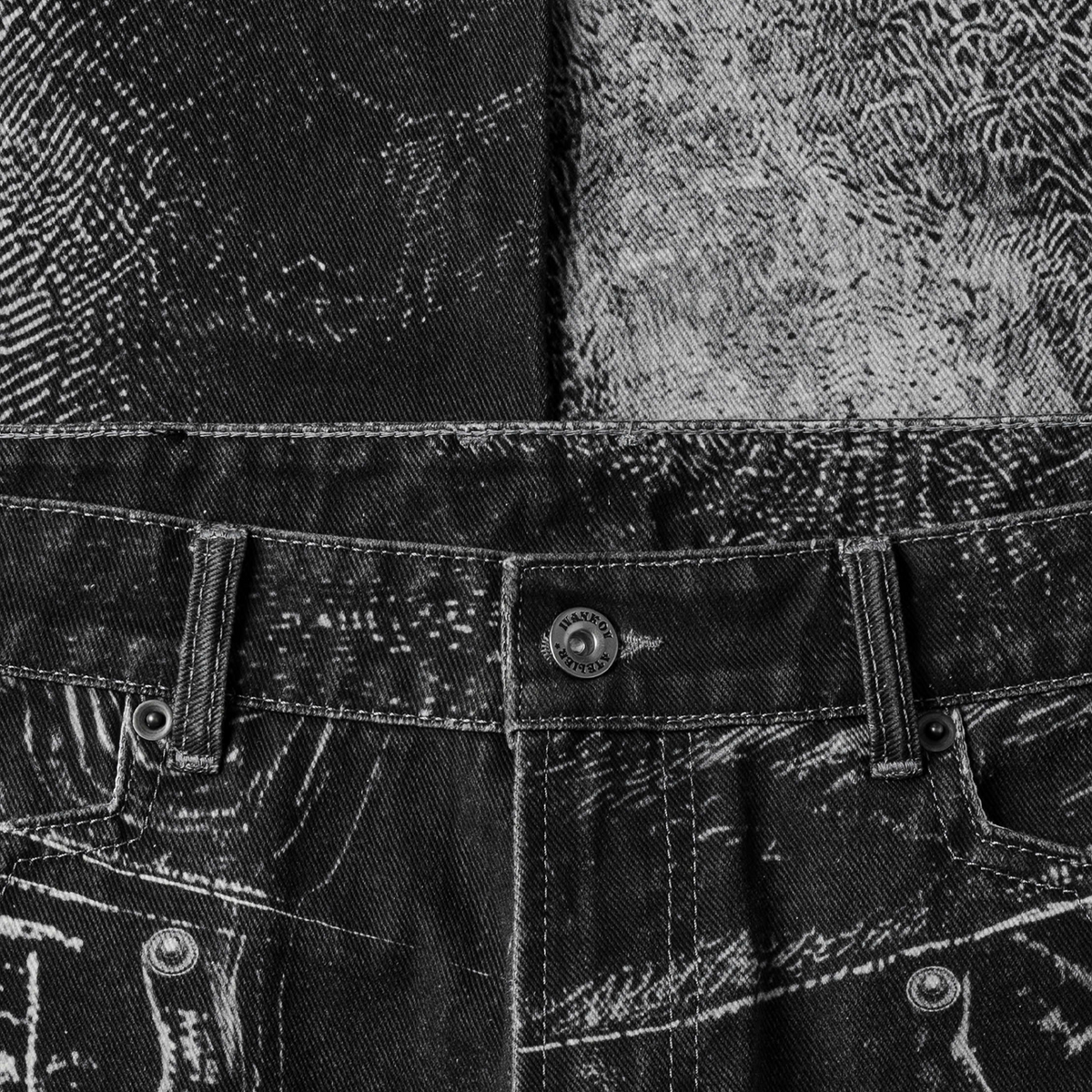TROMPE-L'OEIL WAVING JEANS (BLACK GREY)
