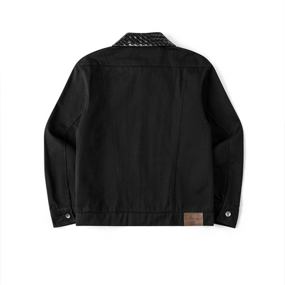 PATTERN ZIP UP JACKET (BLACK)
