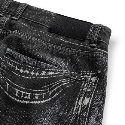 TROMPE-L'OEIL WAVING JEANS (BLACK GREY)