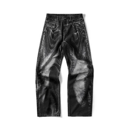 TROMPE-L'OEIL WAVING JEANS (BLACK GREY)