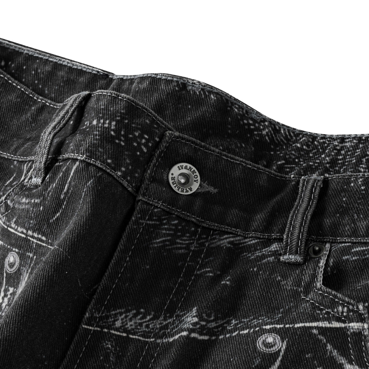TROMPE-L'OEIL WAVING JEANS (BLACK GREY)