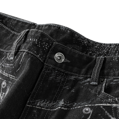 TROMPE-L'OEIL WAVING JEANS (BLACK GREY)