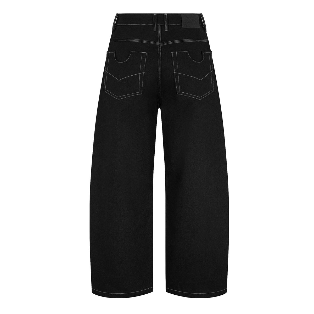 BUTTON FLY RAW DENIMS PANTS (BLACK)