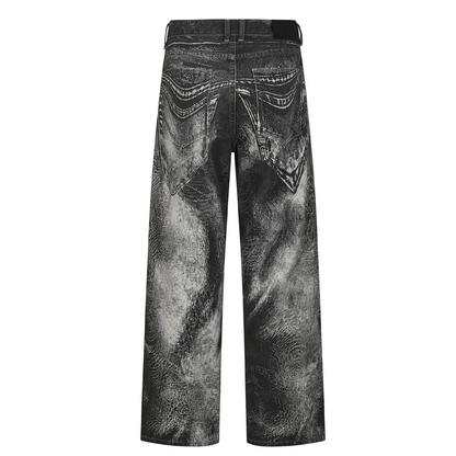 TROMPE-L'OEIL WAVING JEANS (BLACK GREY)