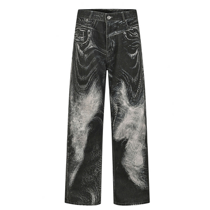TROMPE-L'OEIL WAVING JEANS (BLACK GREY)