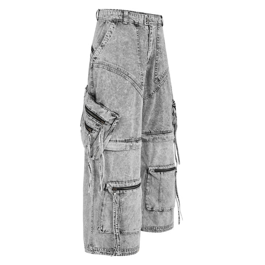 NOMAD DETACHABLE WASHED CARGO PANTS (GREY)