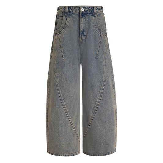 SCAR WASHED DENIM PANTS (DIRTY BLUE)