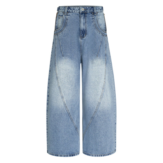 SCAR WASHED DENIM PANTS (LIGHT BLUE)