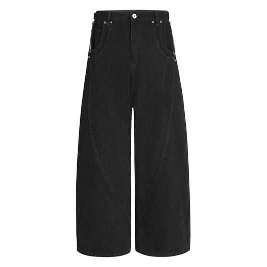 SCAR WASHED DENIM PANTS (BLACK WASHED)