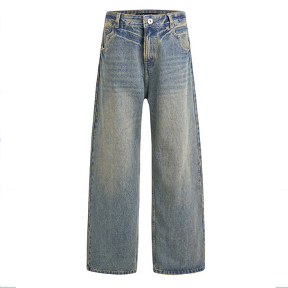 LOOSE FIT WASHED DENIM PANTS (VINTAGE BLUE)