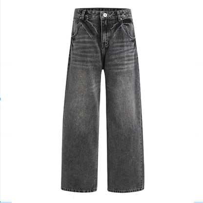 LOOSE FIT WASHED DENIM PANTS (VINTAGE GREY)