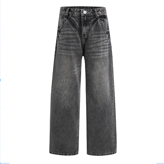 LOOSE FIT WASHED DENIM PANTS (VINTAGE GREY)