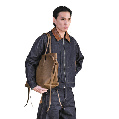 PATTERN ZIP UP JACKET (DARK BLUE)