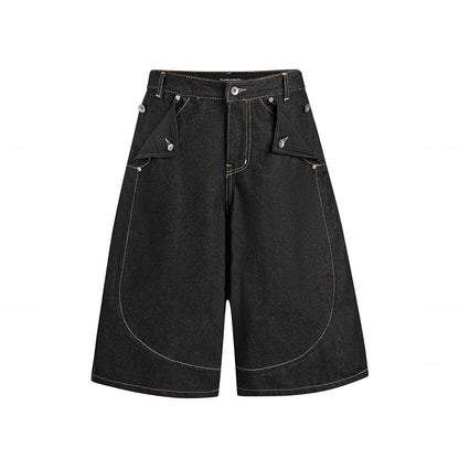 MULE POCKET RAW DENIM SHORT (RAW BLACK)