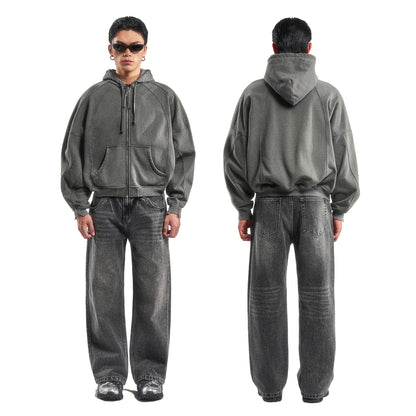 LOOSE FIT WASHED DENIM PANTS (VINTAGE GREY)