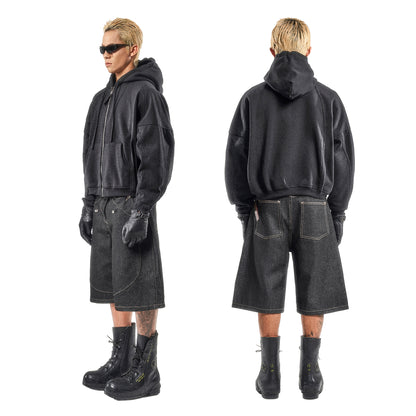 MULE POCKET RAW DENIM SHORT (RAW BLACK)