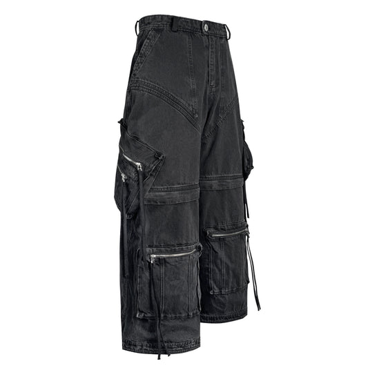 NOMAD DETACHABLE WASHED CARGO PANTS (BLACK)