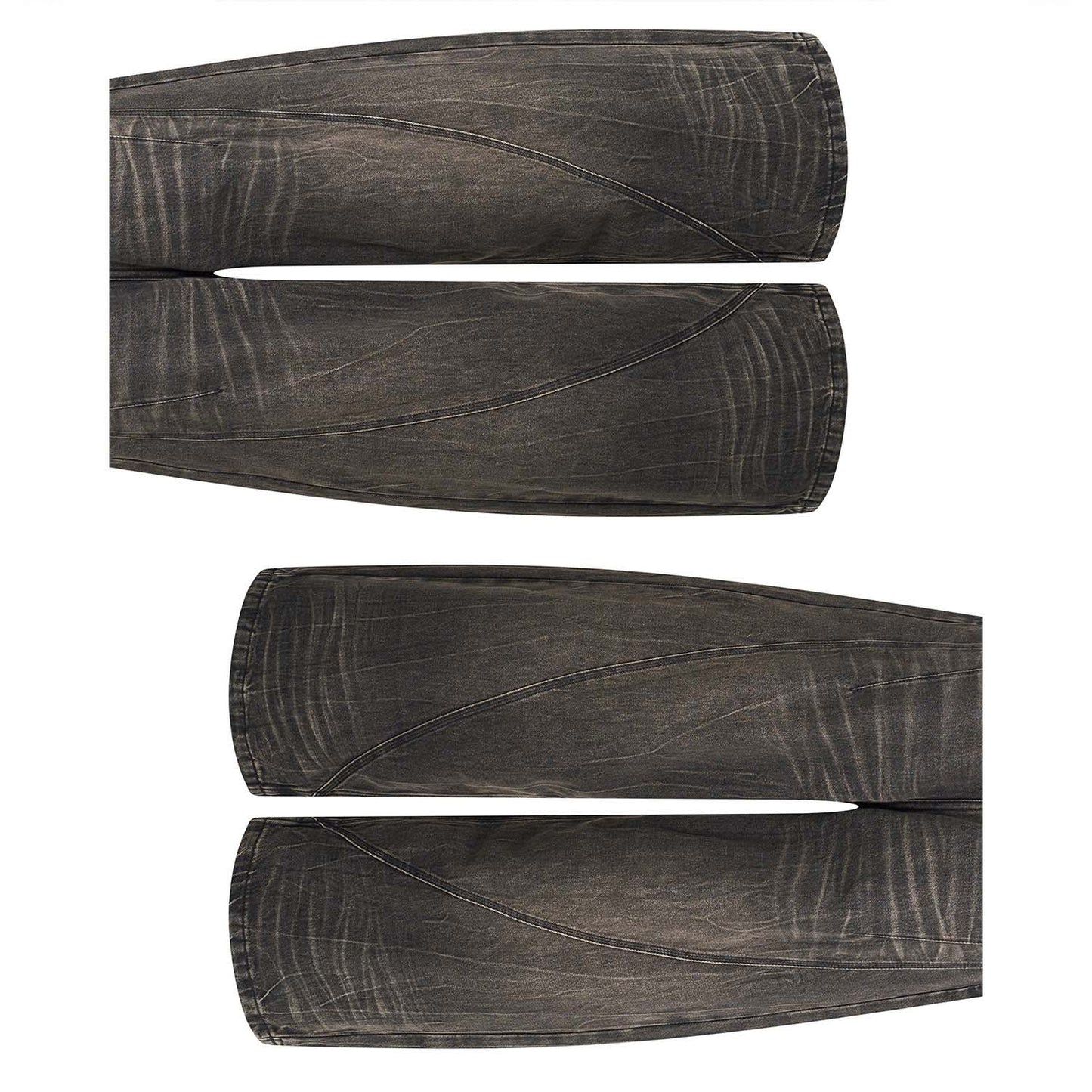 SCAR WASHED DENIM PANTS (BROWN)