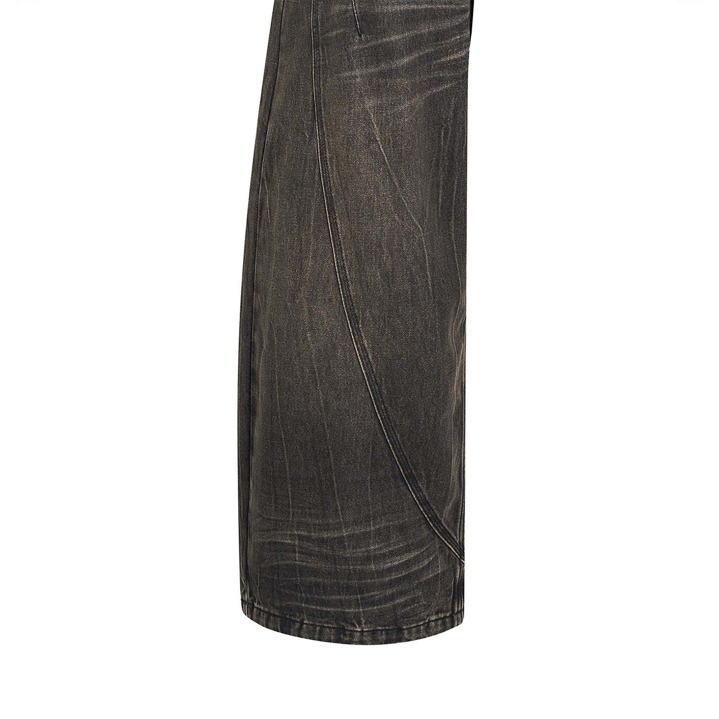 SCAR WASHED DENIM PANTS (BROWN)