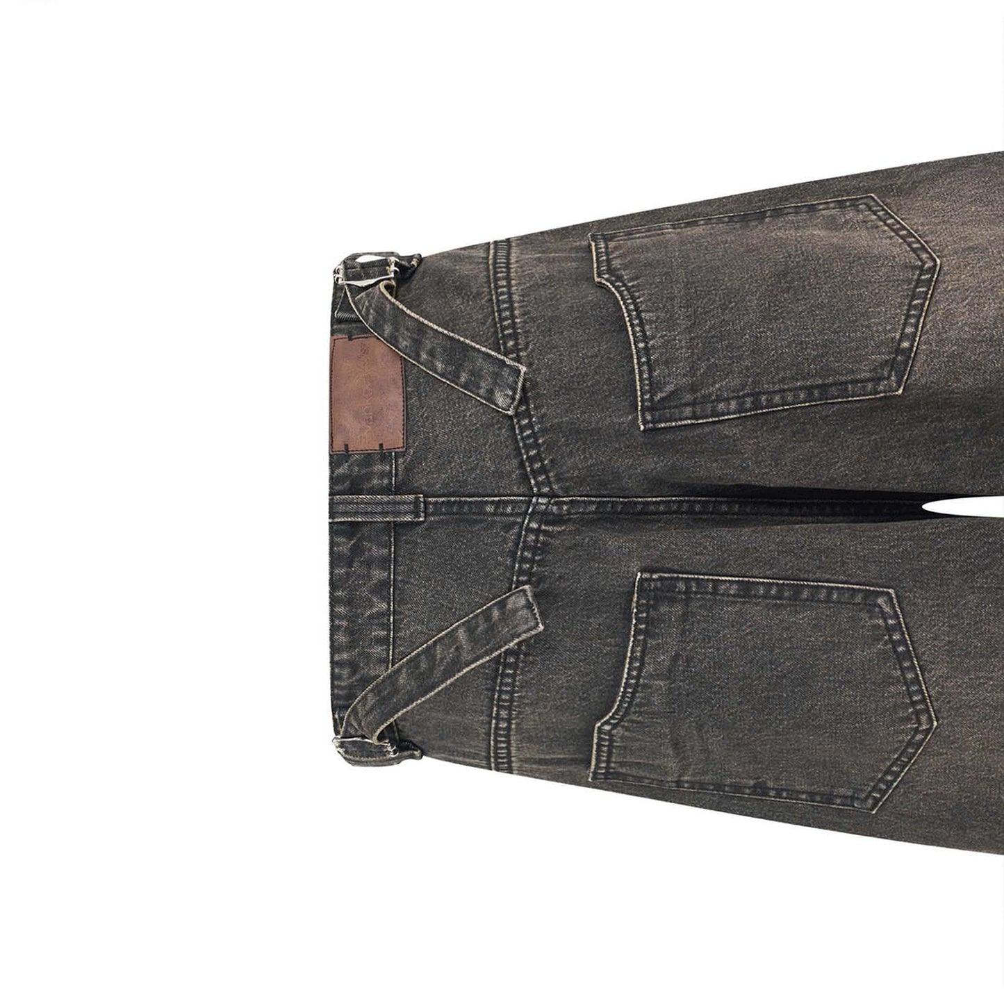 SCAR WASHED DENIM PANTS (BROWN)