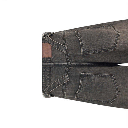 SCAR WASHED DENIM PANTS (BROWN)