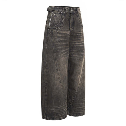 SCAR WASHED DENIM PANTS (BROWN)
