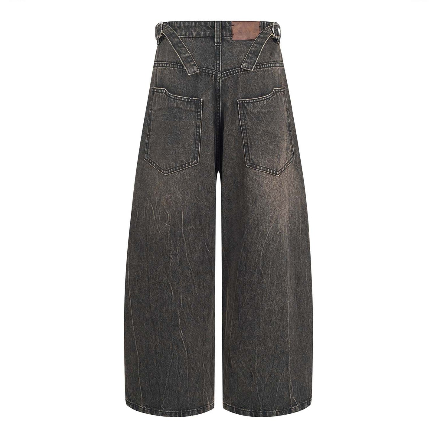 SCAR WASHED DENIM PANTS (BROWN)