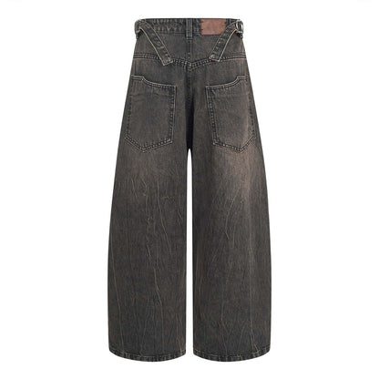 SCAR WASHED DENIM PANTS (BROWN)
