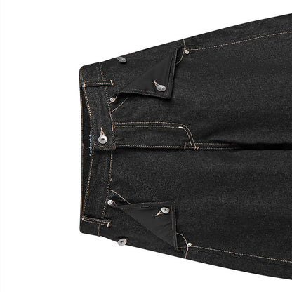MULE POCKET RAW DENIM SHORT (RAW BLACK)