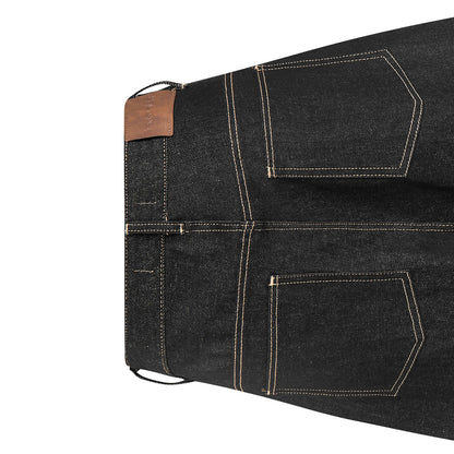 MULE POCKET RAW DENIM SHORT (RAW BLACK)