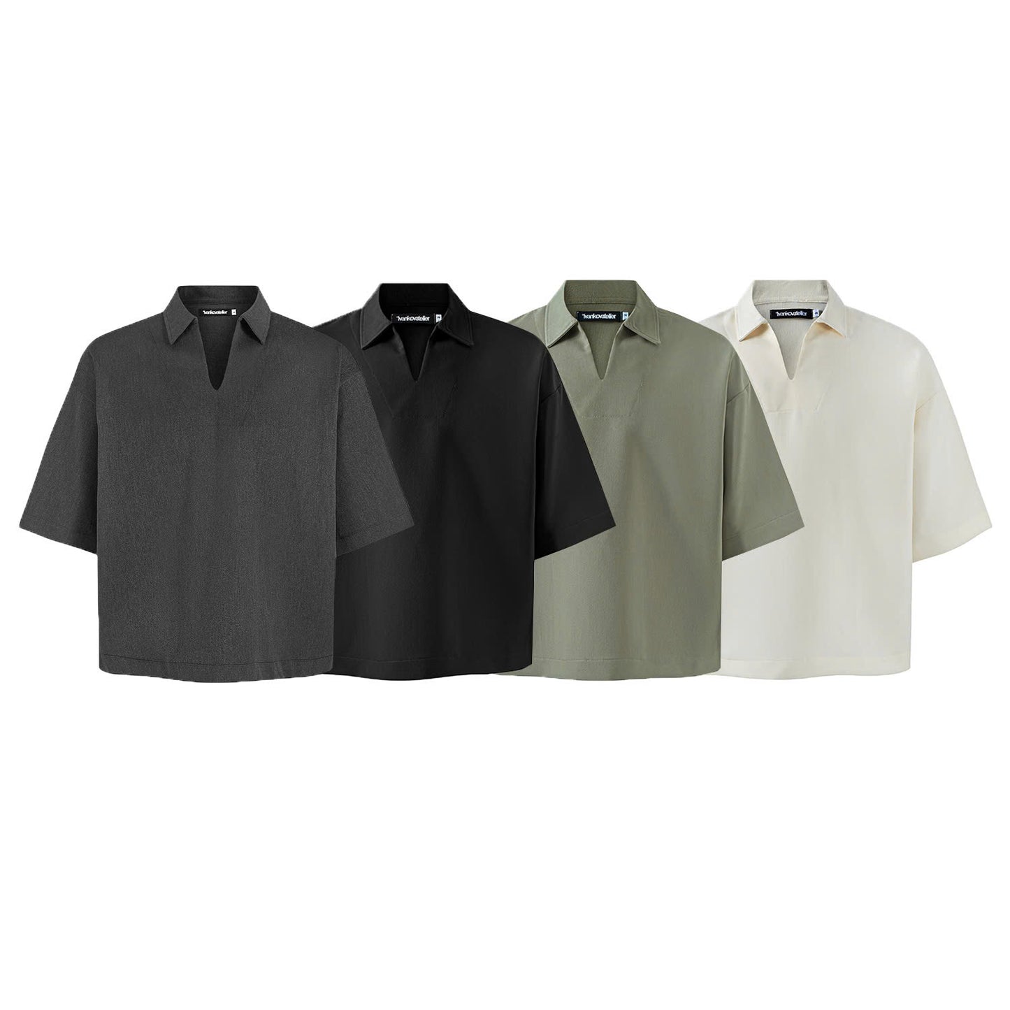 BOXY V-NECK POLO