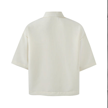 BOXY V-NECK POLO