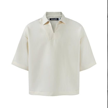 BOXY V-NECK POLO