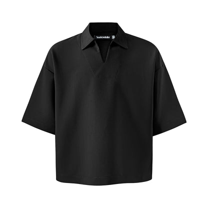 BOXY V-NECK POLO