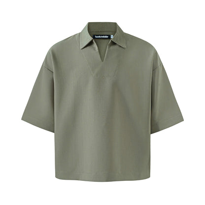 BOXY V-NECK POLO