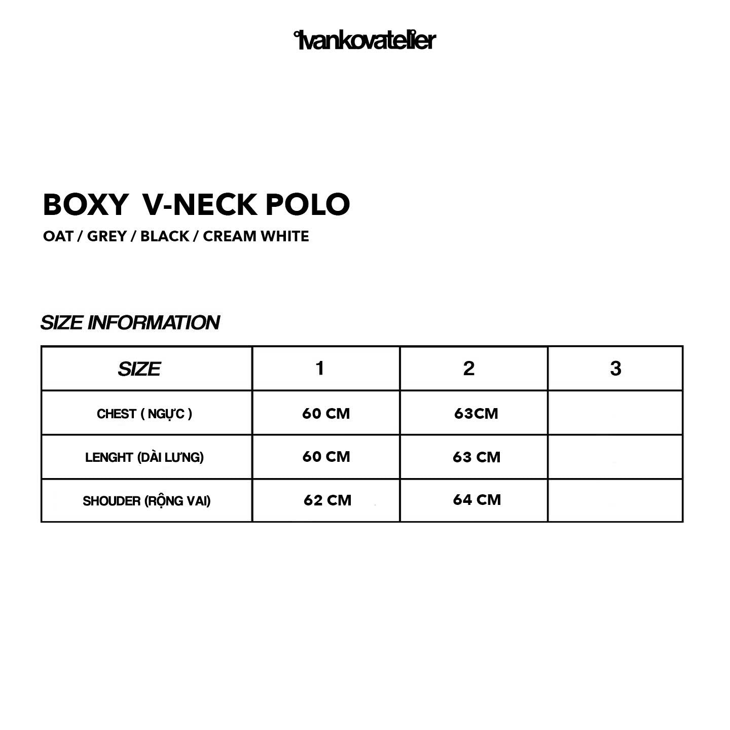 BOXY V-NECK POLO