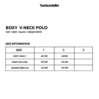 BOXY V-NECK POLO
