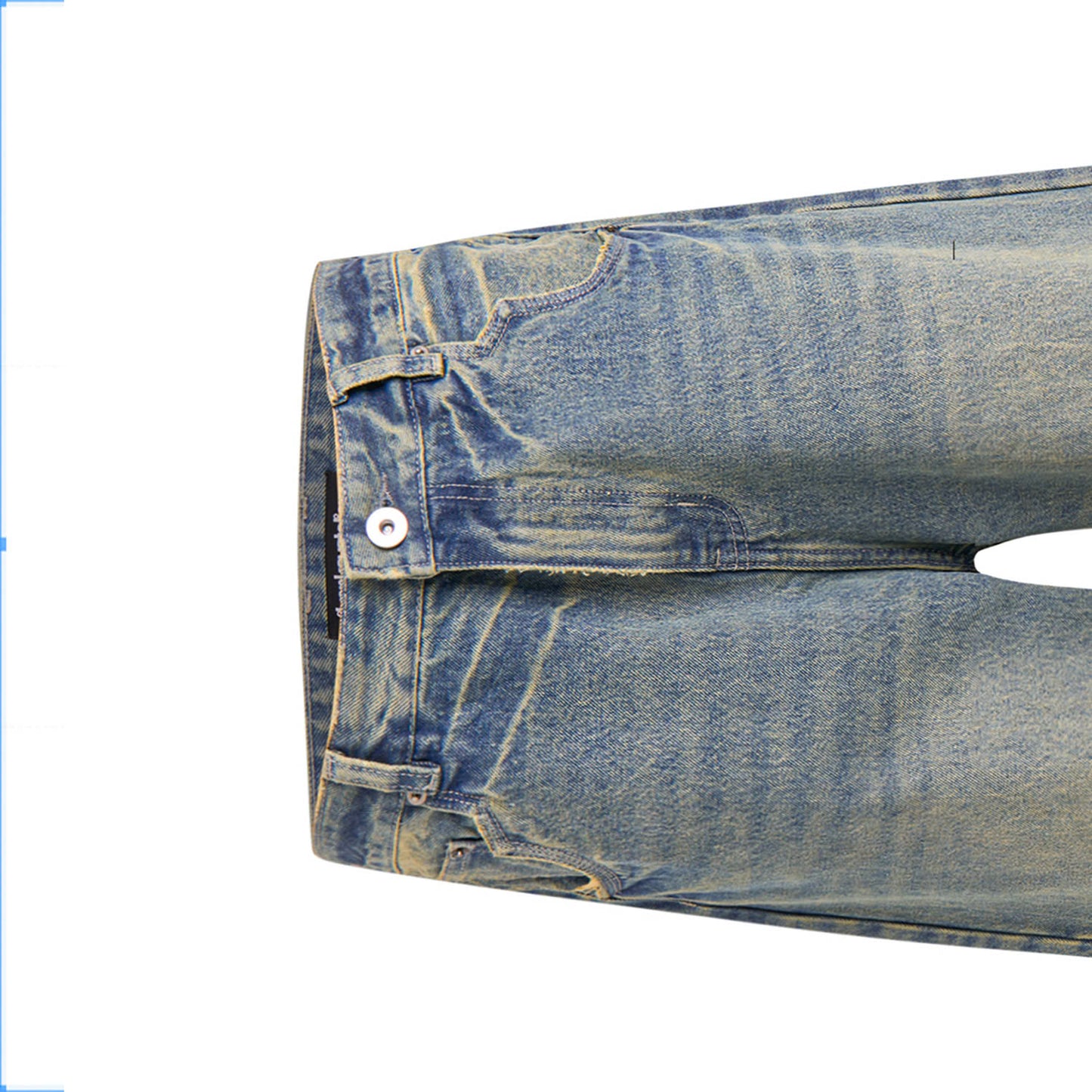 LOOSE FIT WASHED DENIM PANTS (VINTAGE BLUE)
