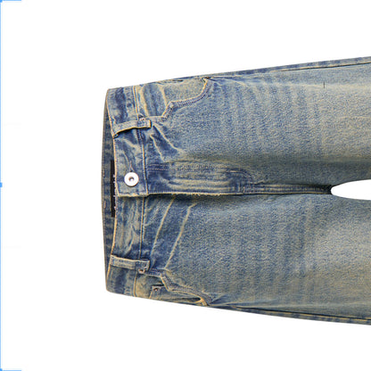 LOOSE FIT WASHED DENIM PANTS (VINTAGE BLUE)