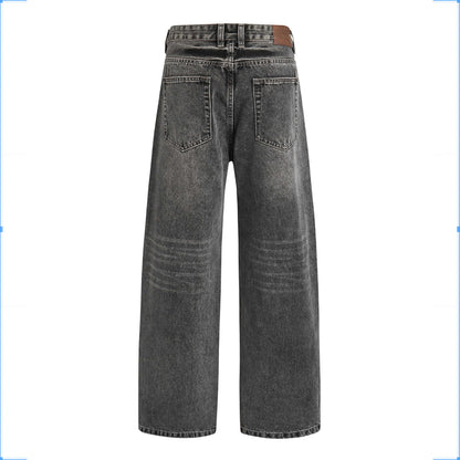 LOOSE FIT WASHED DENIM PANTS (VINTAGE GREY)